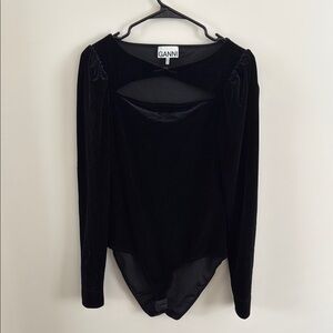 GANNI Black Velvet Women's Top